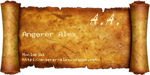 Angerer Alex névjegykártya